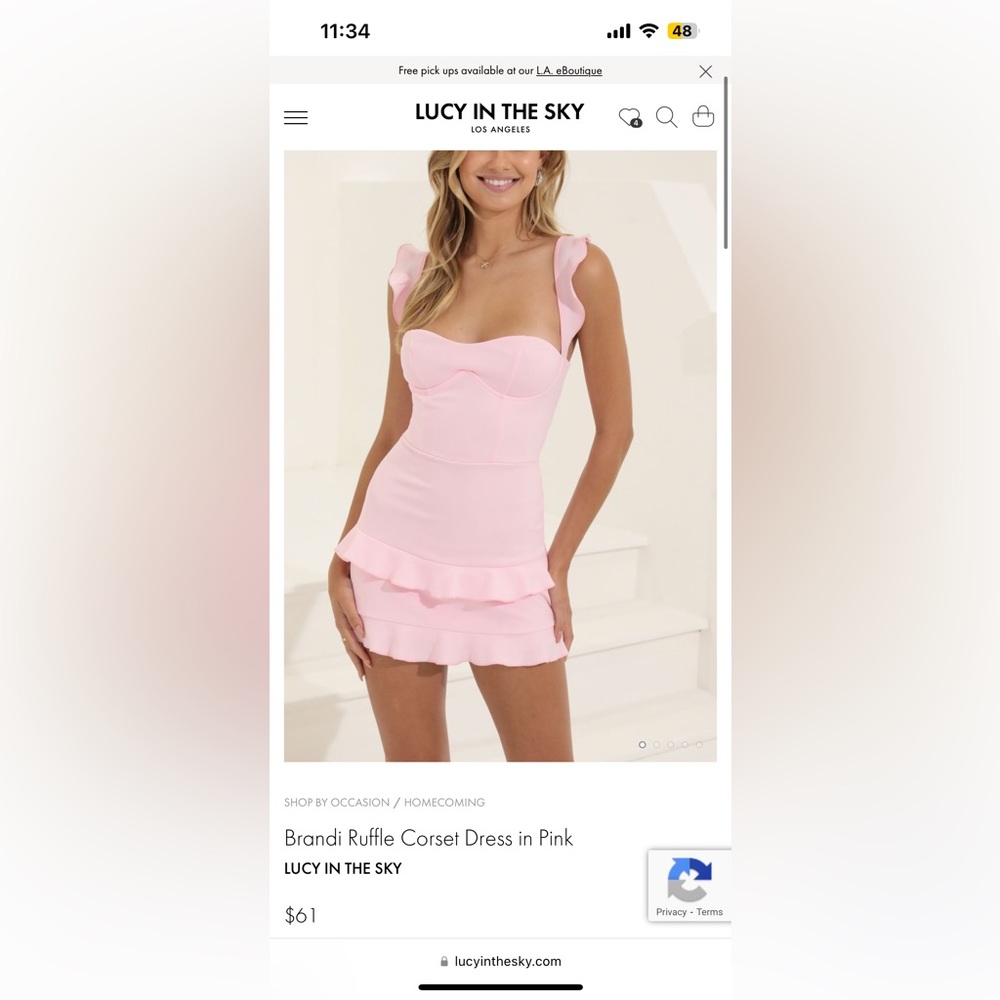 Pink mini dress from Lucy in the Sky. XXS. Only worn to try on.